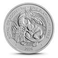 2026 1 Oz Great Britain Tudor Beasts Royal Dragon .9995 Platinum BU